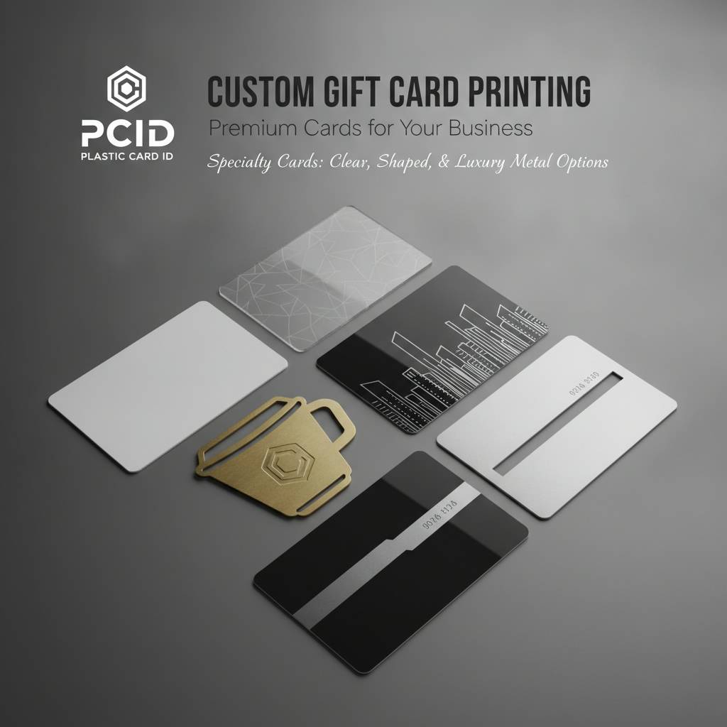 Specialty Cards: Clear, Shaped, and Luxury Metal Options
